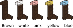 Color Variations: Brown, white, pink, yellow or blue